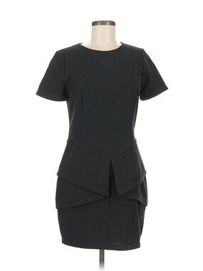 BCBG Max Azria Black Structured Peplum Dress
